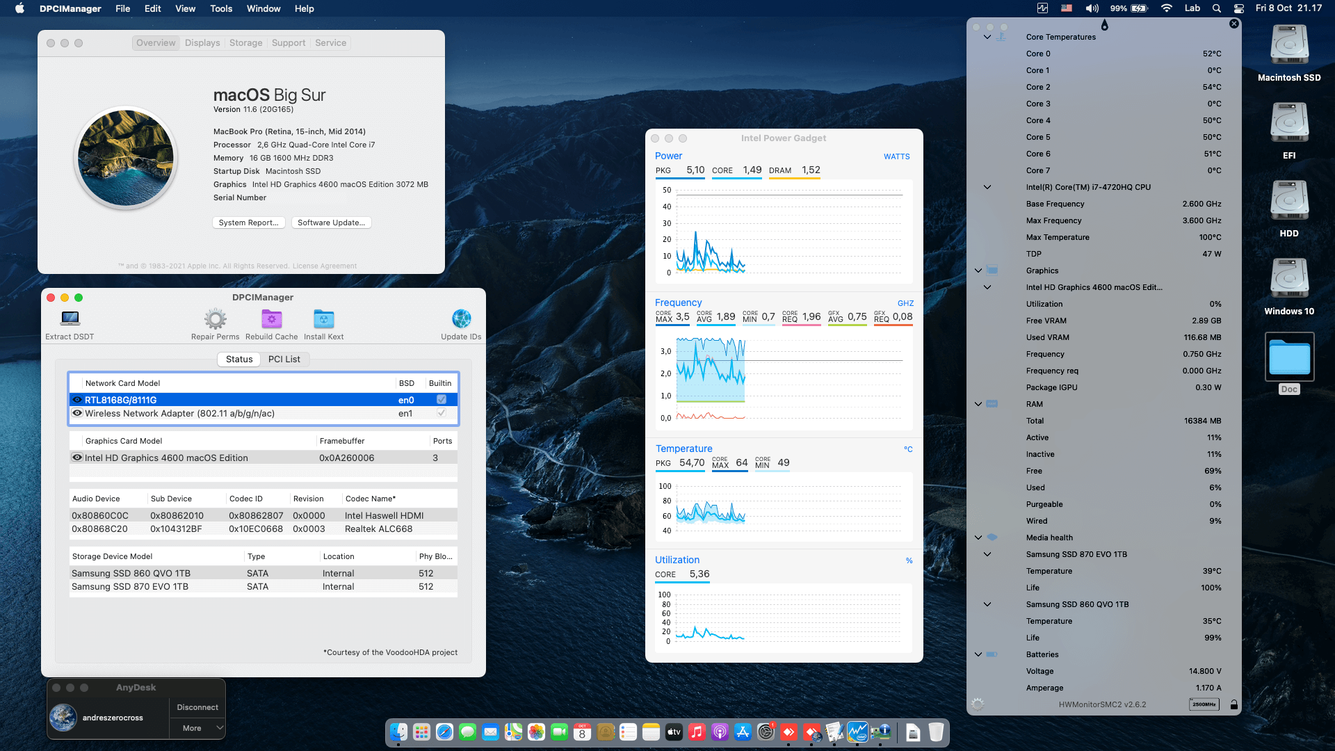 Success Hackintosh macOS Big Sur 11.6 Build 20G165 in Asus ROG G550JX-CN085H